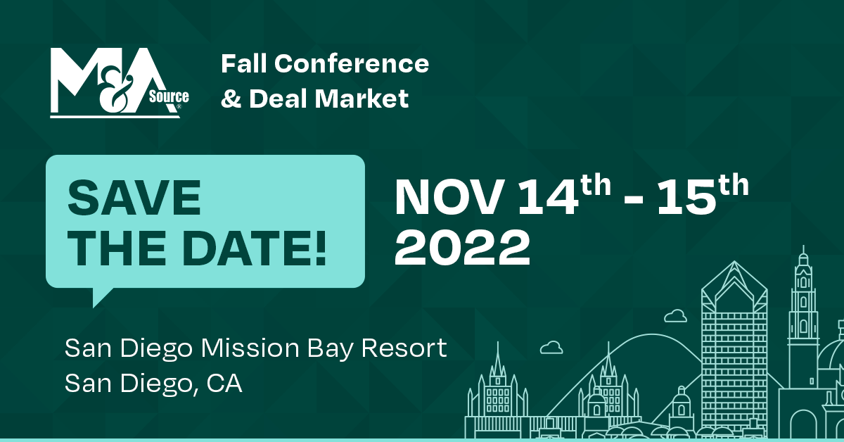 Save the Date M&A Source 2022 Fall Conference